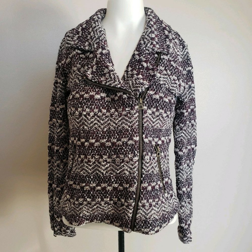 Lucky Brand Side Zip Jacket Red White and Blue Snap Buttons Size Small